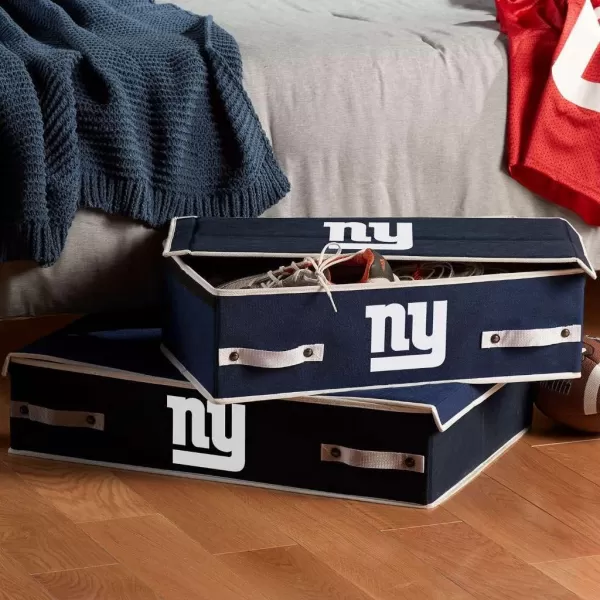 Franklin Sports NFL Under Bed Storage Bins  Folding Organizer Containers  NFL Team Office Bedroom  Living Room DcorNew York Giants