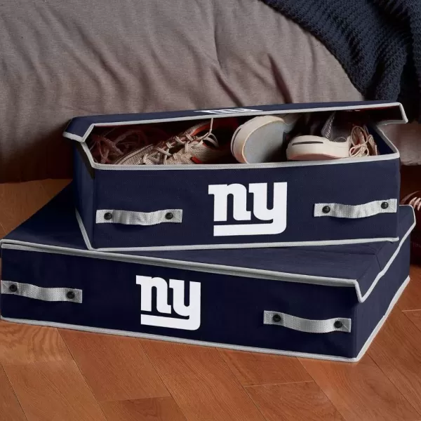 Franklin Sports NFL Under Bed Storage Bins  Folding Organizer Containers  NFL Team Office Bedroom  Living Room DcorNew York Giants