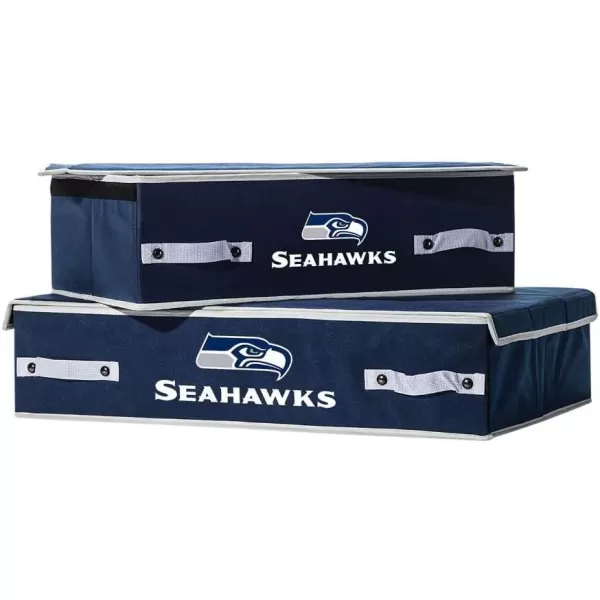 Franklin Sports NFL Under Bed Storage Bins  Folding Organizer Containers  NFL Team Office Bedroom  Living Room DcorSeattle Seahawks