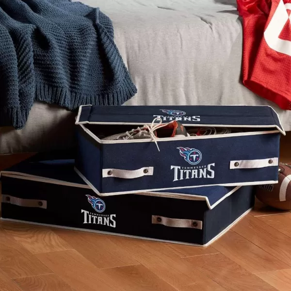 Franklin Sports NFL Under Bed Storage Bins  Folding Organizer Containers  NFL Team Office Bedroom  Living Room DcorTennessee Titans