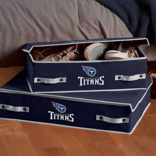 Franklin Sports NFL Under Bed Storage Bins  Folding Organizer Containers  NFL Team Office Bedroom  Living Room DcorTennessee Titans