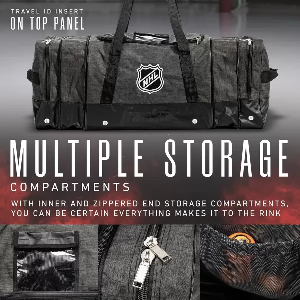 Franklin Sports NHL Ice Hockey Carry Bag  Premium Equipment Bag for Hockey Gear  Large Expandable Duffle Bag  Heavy Duty  NHL Licensed