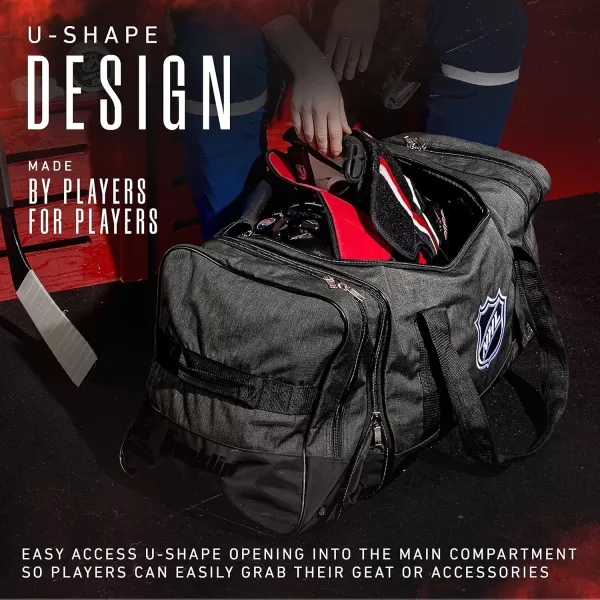 Franklin Sports NHL Ice Hockey Carry Bag  Premium Equipment Bag for Hockey Gear  Large Expandable Duffle Bag  Heavy Duty  NHL Licensed