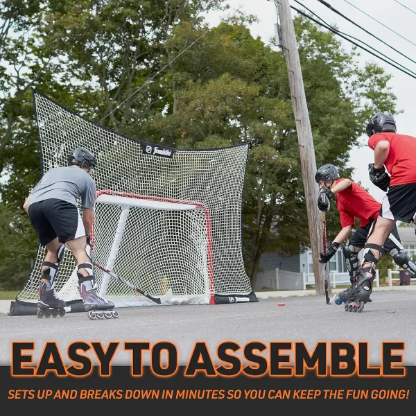 Franklin Sports NHL Hockey Goal Backstop Net  Fibertech Street Hockey Sports Backstop Netting  Large Size Target Net  12 x 7Black