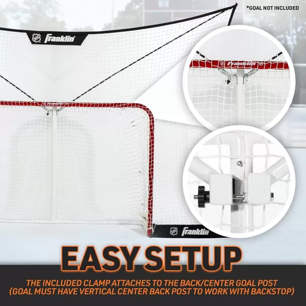 Franklin Sports NHL Hockey Goal Backstop Net  Fibertech Street Hockey Sports Backstop Netting  Large Size Target Net  12 x 7Black