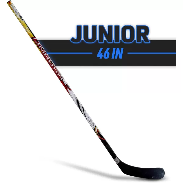 Franklin Sports Street Hockey Sticks  Ambush Junior Street Hockey Stick  Wood and Fiberglass Shaft  ABS Blade  One Piece Stick  46quot 52quot 58quot46