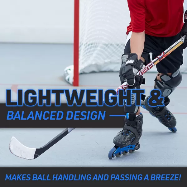 Franklin Sports Street Hockey Sticks  Ambush Junior Street Hockey Stick  Wood and Fiberglass Shaft  ABS Blade  One Piece Stick  46quot 52quot 58quot46
