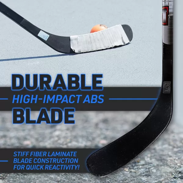 Franklin Sports Street Hockey Sticks  Ambush Junior Street Hockey Stick  Wood and Fiberglass Shaft  ABS Blade  One Piece Stick  46quot 52quot 58quot52