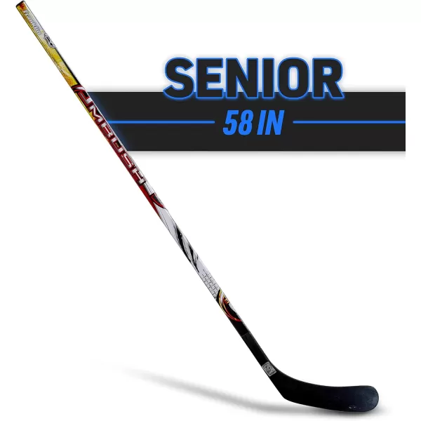 Franklin Sports Street Hockey Sticks  Ambush Junior Street Hockey Stick  Wood and Fiberglass Shaft  ABS Blade  One Piece Stick  46quot 52quot 58quot58