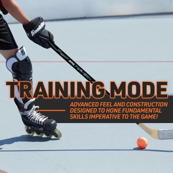 Franklin Sports Street Hockey Sticks  Youth Street Hockey Stick  Wood and Fiberglass Shaft  ABS BladeBlackBlue