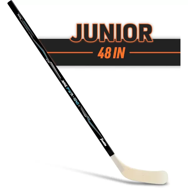 Franklin Sports Street Hockey Sticks  Youth Street Hockey Stick  Wood and Fiberglass Shaft  ABS BladeBlackBlue
