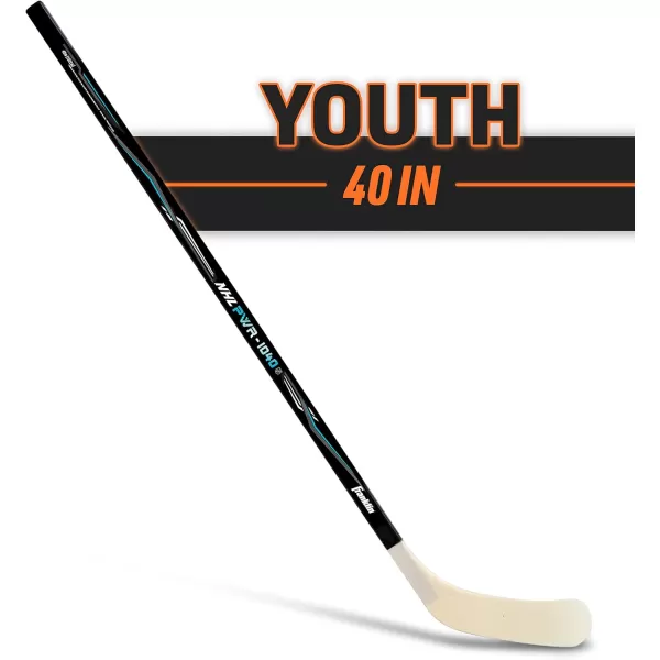 Franklin Sports Street Hockey Sticks  Youth Street Hockey Stick  Wood and Fiberglass Shaft  ABS BladeBlackBlue