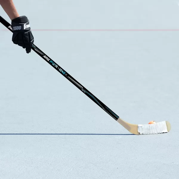 Franklin Sports Street Hockey Sticks  Youth Street Hockey Stick  Wood and Fiberglass Shaft  ABS BladeBlackBlue