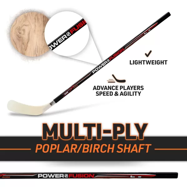 Franklin Sports Street Hockey Sticks  Youth Street Hockey Stick  Wood and Fiberglass Shaft  ABS BladeBlackRed