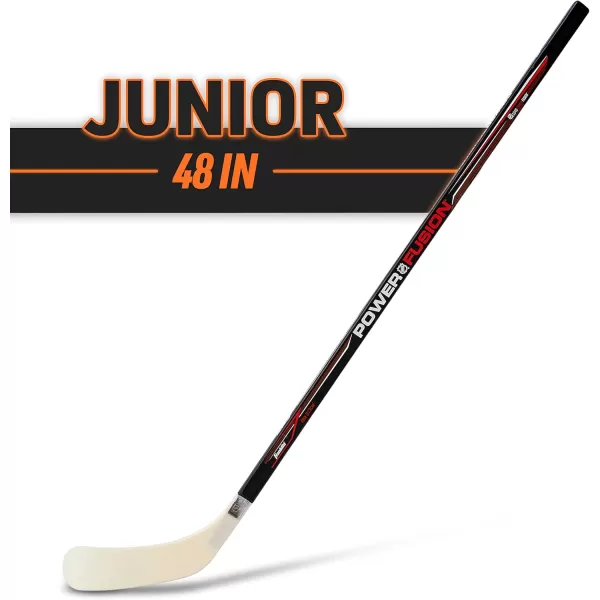 Franklin Sports Street Hockey Sticks  Youth Street Hockey Stick  Wood and Fiberglass Shaft  ABS BladeBlackRed