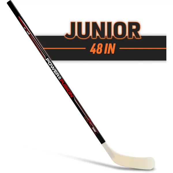 Franklin Sports Street Hockey Sticks  Youth Street Hockey Stick  Wood and Fiberglass Shaft  ABS BladeBlackRed