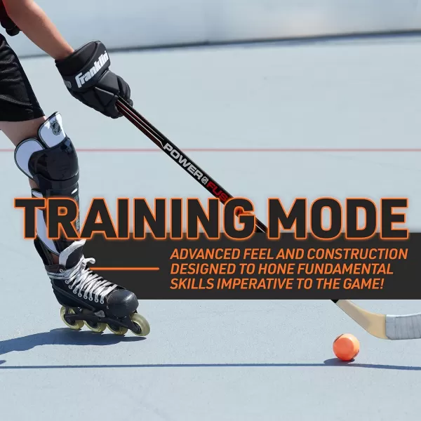 Franklin Sports Street Hockey Sticks  Youth Street Hockey Stick  Wood and Fiberglass Shaft  ABS BladeBlackRed