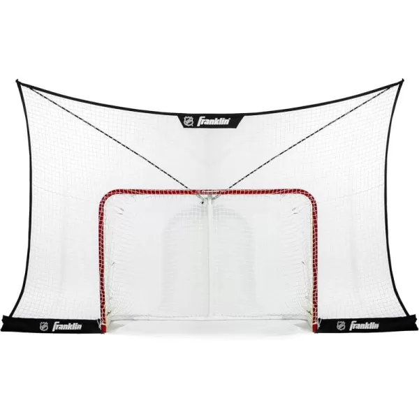 Franklin Sports NHL Hockey Goal Backstop Net  Fibertech Street Hockey Sports Backstop Netting  Large Size Target Net  12 x 7Black