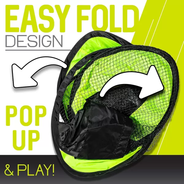 Franklin Sports Blackhawk Junior Pop Up Soccer Goal  Portable Soccer Goal Net  Mini Folding Backyard Soccer Goal  Indoor  Outdoor Training Goal for Adults  Kids  51quot x 38quot  Optic Yellow