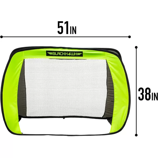Franklin Sports Blackhawk Junior Pop Up Soccer Goal  Portable Soccer Goal Net  Mini Folding Backyard Soccer Goal  Indoor  Outdoor Training Goal for Adults  Kids  51quot x 38quot  Optic Yellow