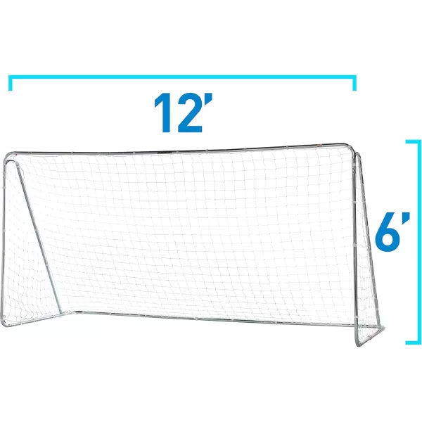 Franklin Sports Competition Soccer Goals  Backyard Portable Steel Soccer Goals  Adult  Youth Soccer Goal with Net  Ground Stakes Included  Multiple Sizes  ColorsSilver