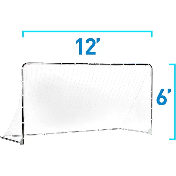 Franklin Sports Competition Soccer Goals  Backyard Portable Steel Soccer Goals  Adult  Youth Soccer Goal with Net  Ground Stakes Included  Multiple Sizes  ColorsSilver