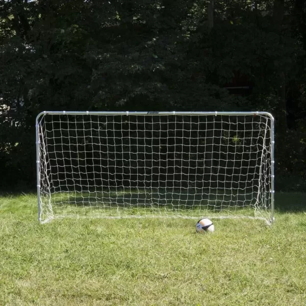 Franklin Sports Competition Soccer Goals  Backyard Portable Steel Soccer Goals  Adult  Youth Soccer Goal with Net  Ground Stakes Included  Multiple Sizes  ColorsSilver