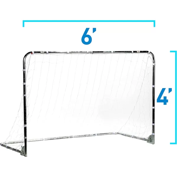 Franklin Sports Competition Soccer Goals  Backyard Portable Steel Soccer Goals  Adult  Youth Soccer Goal with Net  Ground Stakes Included  Multiple Sizes  ColorsSilver