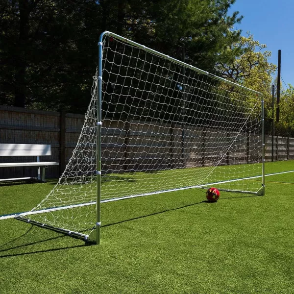 Franklin Sports Competition Soccer Goals  Backyard Portable Steel Soccer Goals  Adult  Youth Soccer Goal with Net  Ground Stakes Included  Multiple Sizes  ColorsSilver