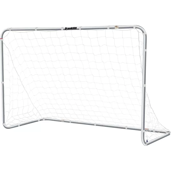 Franklin Sports Competition Soccer Goals  Backyard Portable Steel Soccer Goals  Adult  Youth Soccer Goal with Net  Ground Stakes Included  Multiple Sizes  ColorsSilver