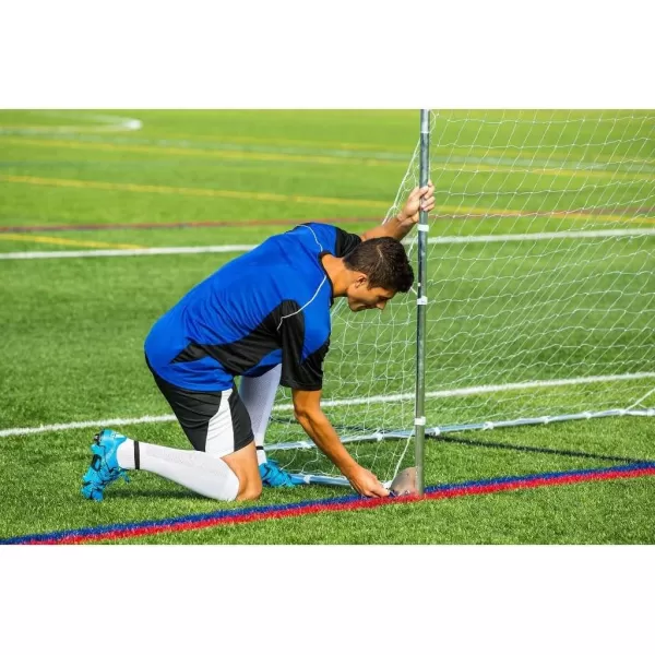 Franklin Sports Competition Soccer Goals  Backyard Portable Steel Soccer Goals  Adult  Youth Soccer Goal with Net  Ground Stakes Included  Multiple Sizes  ColorsSilver