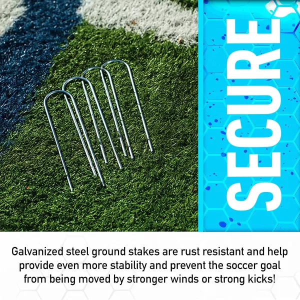 Franklin Sports Competition Soccer Goals  Backyard Portable Steel Soccer Goals  Adult  Youth Soccer Goal with Net  Ground Stakes Included  Multiple Sizes  ColorsBlack