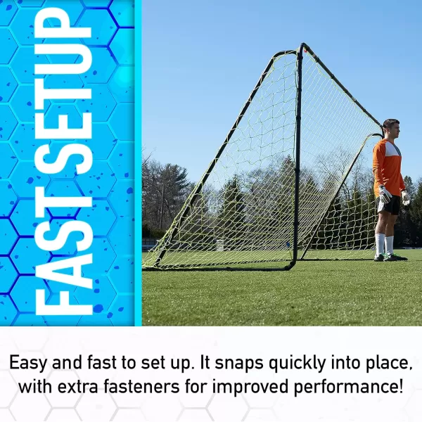 Franklin Sports Competition Soccer Goals  Backyard Portable Steel Soccer Goals  Adult  Youth Soccer Goal with Net  Ground Stakes Included  Multiple Sizes  ColorsBlack