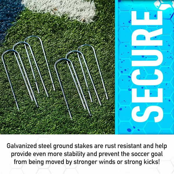 Franklin Sports Competition Soccer Goals  Backyard Portable Steel Soccer Goals  Adult  Youth Soccer Goal with Net  Ground Stakes Included  Multiple Sizes  ColorsBlack