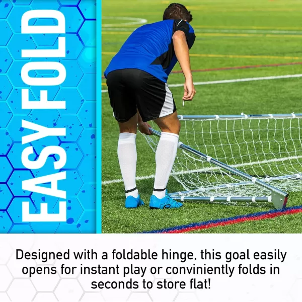 Franklin Sports Competition Soccer Goals  Backyard Portable Steel Soccer Goals  Adult  Youth Soccer Goal with Net  Ground Stakes Included  Multiple Sizes  ColorsSilver