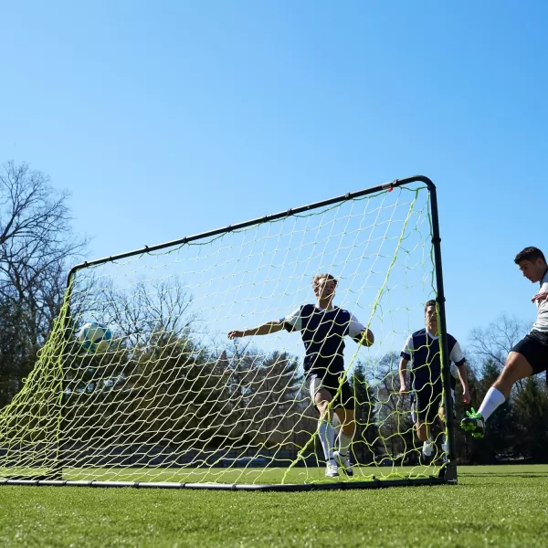 Franklin Sports Competition Soccer Goals  Backyard Portable Steel Soccer Goals  Adult  Youth Soccer Goal with Net  Ground Stakes Included  Multiple Sizes  ColorsBlack