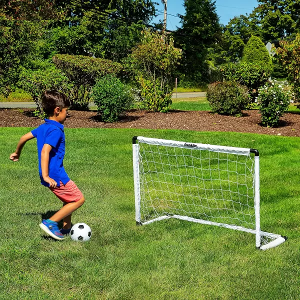 Franklin Sports Kids Soccer Goal Set  Portable Backyard Youth Soccer Goals  2 Mini Soccer Goals with Ground Stakes  54quot x 36quotBlack