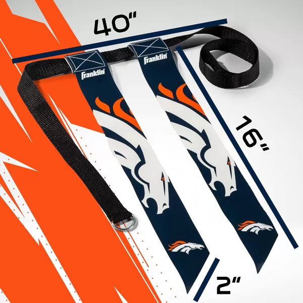 Franklin Sports NFL Flag Football Sets  NFL Team Flag Football Belts and Flags  Flag Football Equipment for Kids and AdultsDenver Broncos