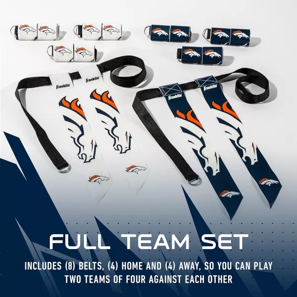 Franklin Sports NFL Flag Football Sets  NFL Team Flag Football Belts and Flags  Flag Football Equipment for Kids and AdultsDenver Broncos