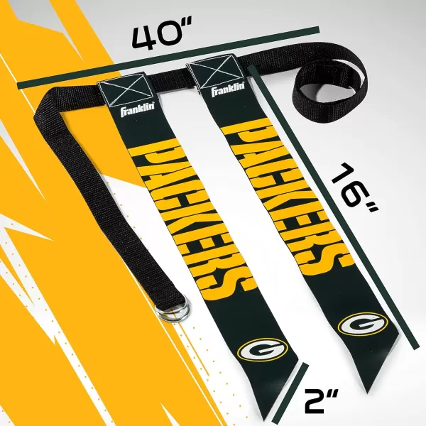 Franklin Sports NFL Flag Football Sets  NFL Team Flag Football Belts and Flags  Flag Football Equipment for Kids and AdultsGreen Bay Packers