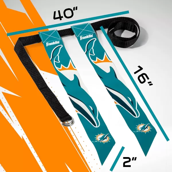 Franklin Sports NFL Flag Football Sets  NFL Team Flag Football Belts and Flags  Flag Football Equipment for Kids and AdultsMiami Dolphins