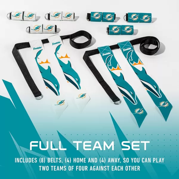 Franklin Sports NFL Flag Football Sets  NFL Team Flag Football Belts and Flags  Flag Football Equipment for Kids and AdultsMiami Dolphins