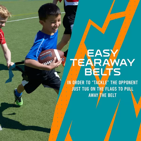 Franklin Sports NFL Flag Football Sets  NFL Team Flag Football Belts and Flags  Flag Football Equipment for Kids and AdultsMiami Dolphins