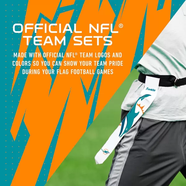 Franklin Sports NFL Flag Football Sets  NFL Team Flag Football Belts and Flags  Flag Football Equipment for Kids and AdultsMiami Dolphins