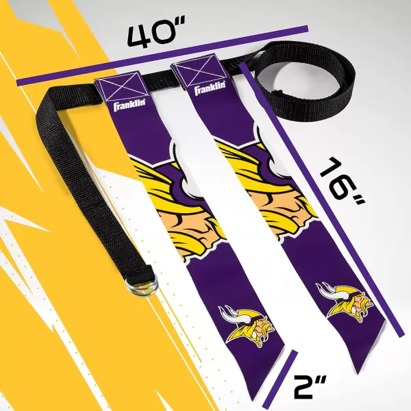 Franklin Sports NFL Flag Football Sets  NFL Team Flag Football Belts and Flags  Flag Football Equipment for Kids and AdultsMinnesota Vikings