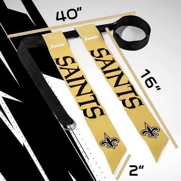 Franklin Sports NFL Flag Football Sets  NFL Team Flag Football Belts and Flags  Flag Football Equipment for Kids and AdultsNew Orleans Saints