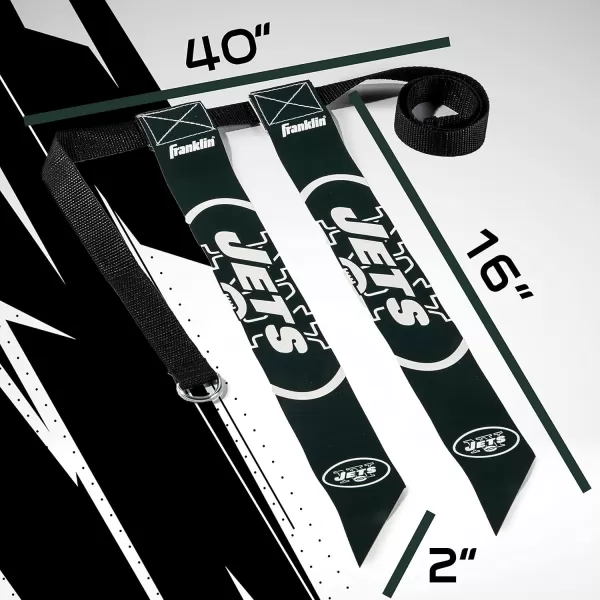 Franklin Sports NFL Flag Football Sets  NFL Team Flag Football Belts and Flags  Flag Football Equipment for Kids and AdultsNew York Jets