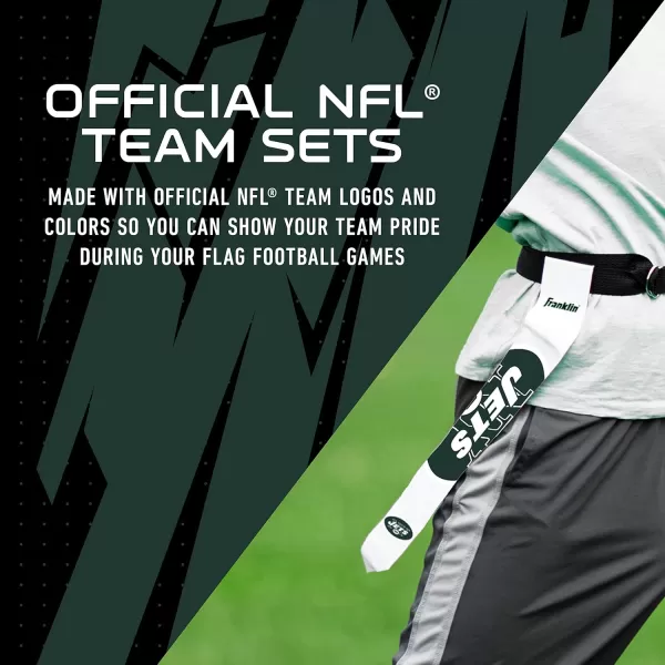 Franklin Sports NFL Flag Football Sets  NFL Team Flag Football Belts and Flags  Flag Football Equipment for Kids and AdultsNew York Jets