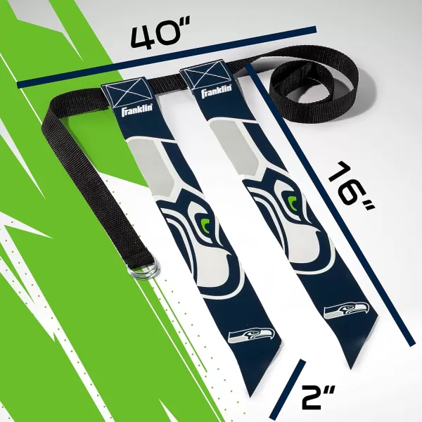 Franklin Sports NFL Flag Football Sets  NFL Team Flag Football Belts and Flags  Flag Football Equipment for Kids and AdultsSeattle Seahawks