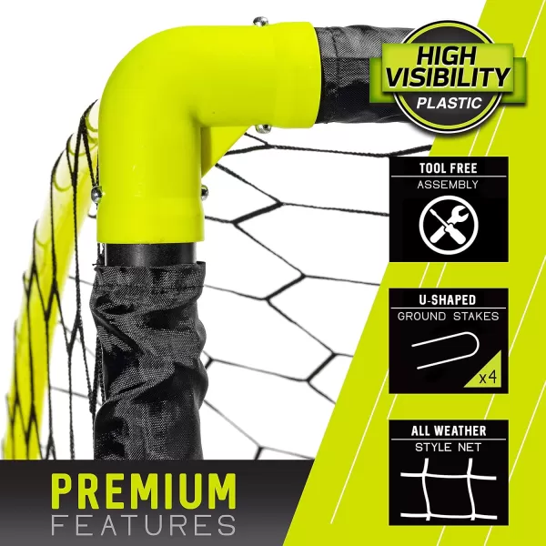 Franklin Sports Portable Soccer Goal  Kids Backyard Soccer Net  6 x 4 Foot  AllWeather Durable Easy Storage  Blackhawk Goal